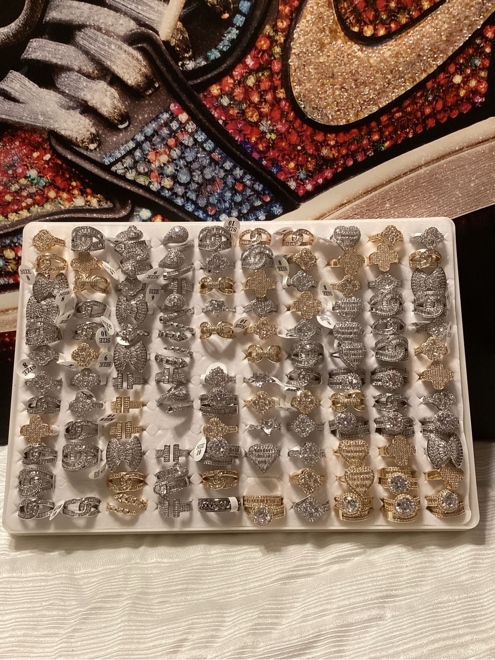 Assorted Pave Cocktail Rings - Gold & Silver Tones - Picture 2 of 6